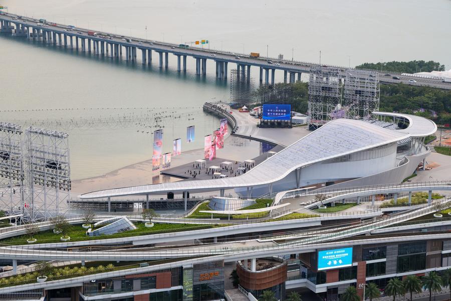 广东深圳宝安区欢乐剧场（10月24日摄）。全运会闭幕式在这里举行。新华社记者 梁旭 摄