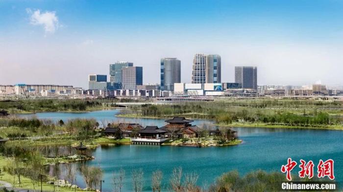 图片航拍雄安新区启动区。官方供图